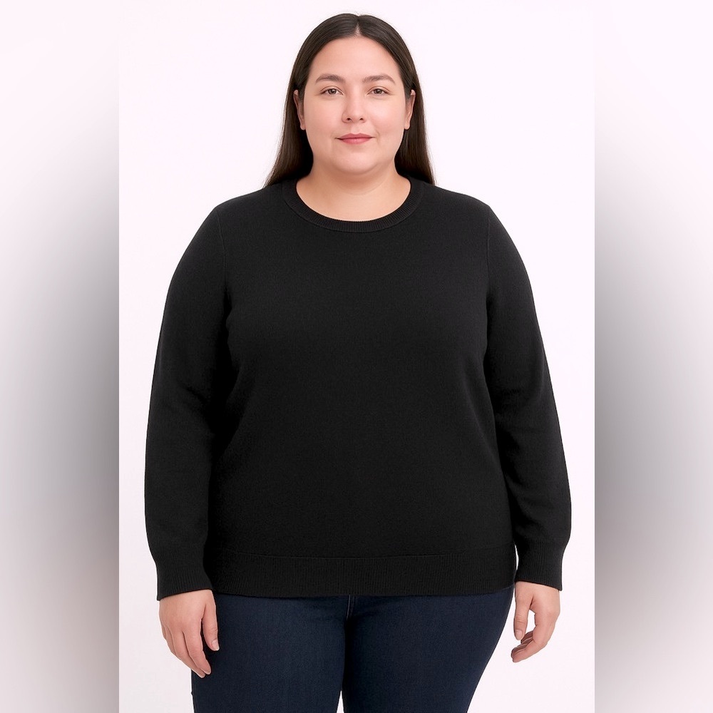 Lucky Brand Women's Black XXL (2X) Crew Neck Sweater Style 7WC7008 - Very soft!